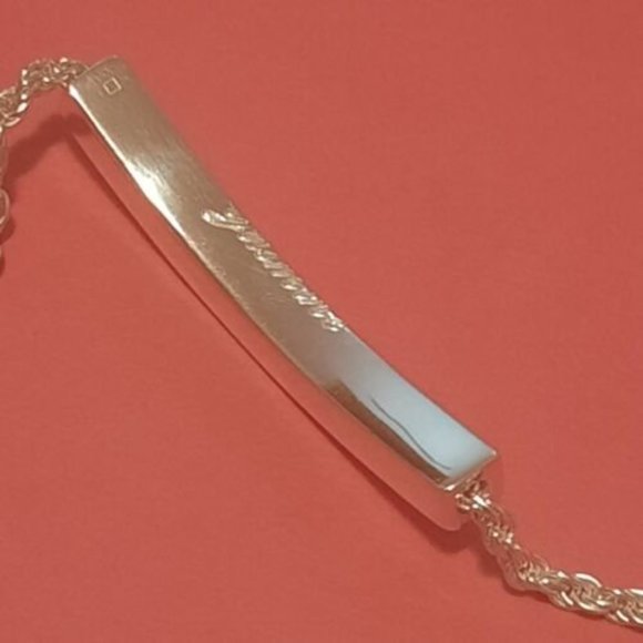 Linear Chain Silver Bracelet Monica Vinader - engraved - Picture 4 of 10